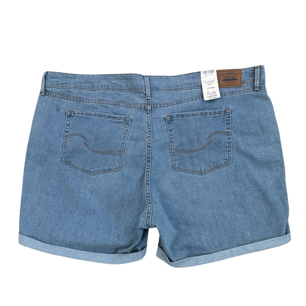 Levi Strauss Signature Gold Mid Rise 5" Stretch Cuffed Jean Shorts Size 22 NEW